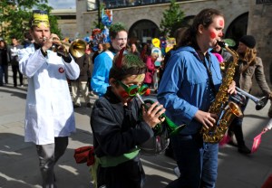 Processing through Bath  as part of Bath Festival.